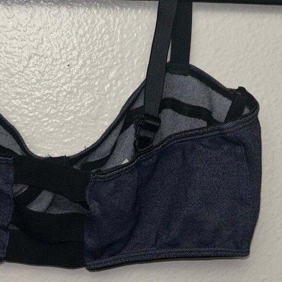 Sparkle & Fade Bralette Women's Large Pull On Denim Blue/Black Urban Outfitters - Picture 13 of 16